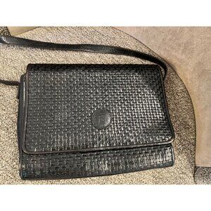 Vintage Fendi Black Woven Crossbody Bag